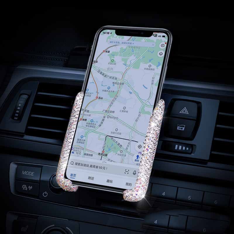 Car Air Outlet Diamond-encrusted Mobile Phone Holder