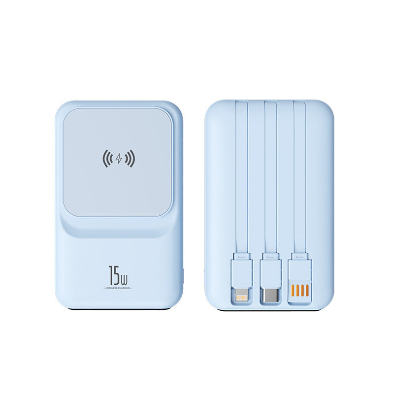 Magnetic Wireless Charger Power Bank With Cable Super Fast Charge