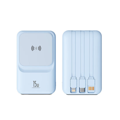 Magnetic Wireless Charger Power Bank With Cable Super Fast Charge