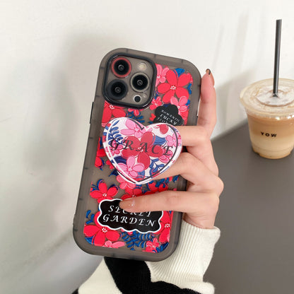 Black And Red Creative Flower Stand Phone Case