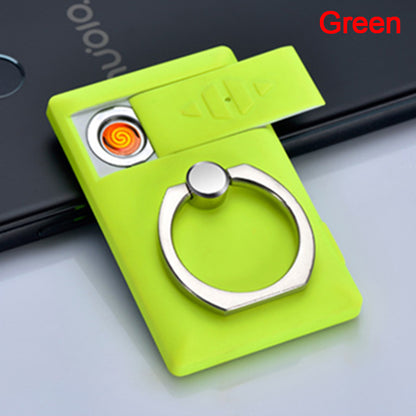 Creative Finger Ring Usb Charging Lighter Compact Personalized Phone Holder