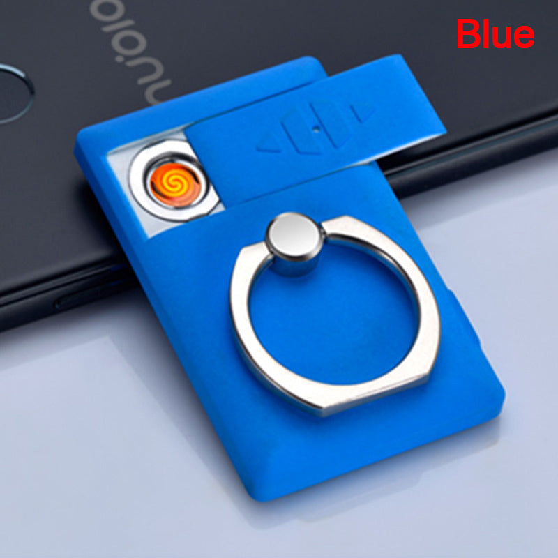 Creative Finger Ring Usb Charging Lighter Compact Personalized Phone Holder