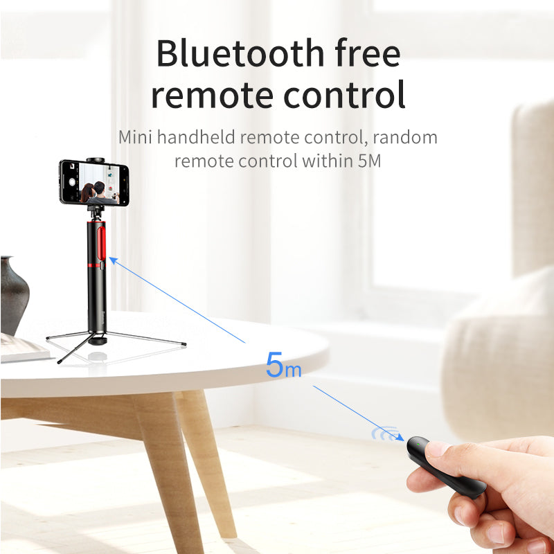 Compatible with Apple, Integrated Bluetooth remote control selfie stick with tripod