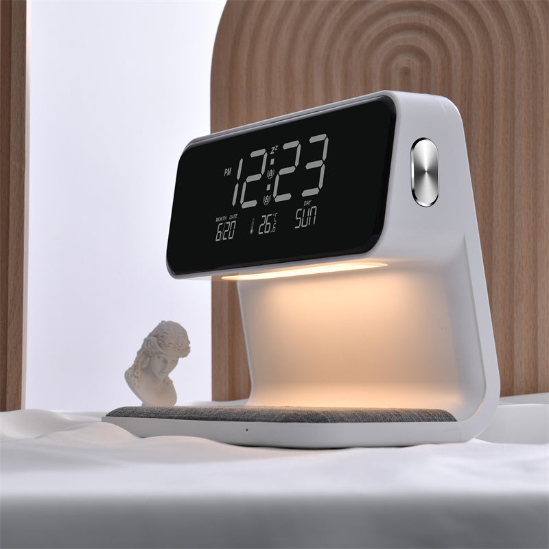 Creative 3 In 1 Bedside Lamp Wireless Charging LCD Screen