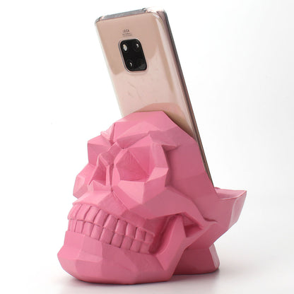 Creative Geometric Faceted Skull Ornament Mobile Phone Holder