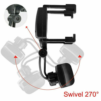 Universal Car Rear View Mirror Mount Stand GPS Cell Phone Holder 360 Rotation