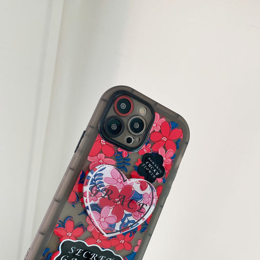 Black And Red Creative Flower Stand Phone Case