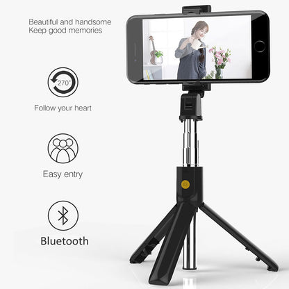 Compatible with Apple, Bluetooth selfie stick tripod