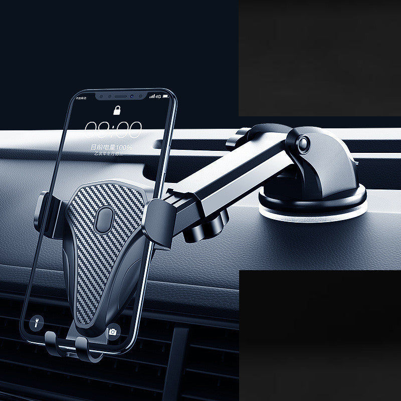 Carbon Fiber Car Phone Holder Multifunctional Telescopic Suction Cup