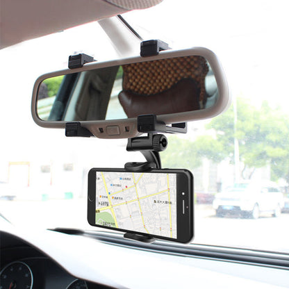 Car rearview mirror phone holder