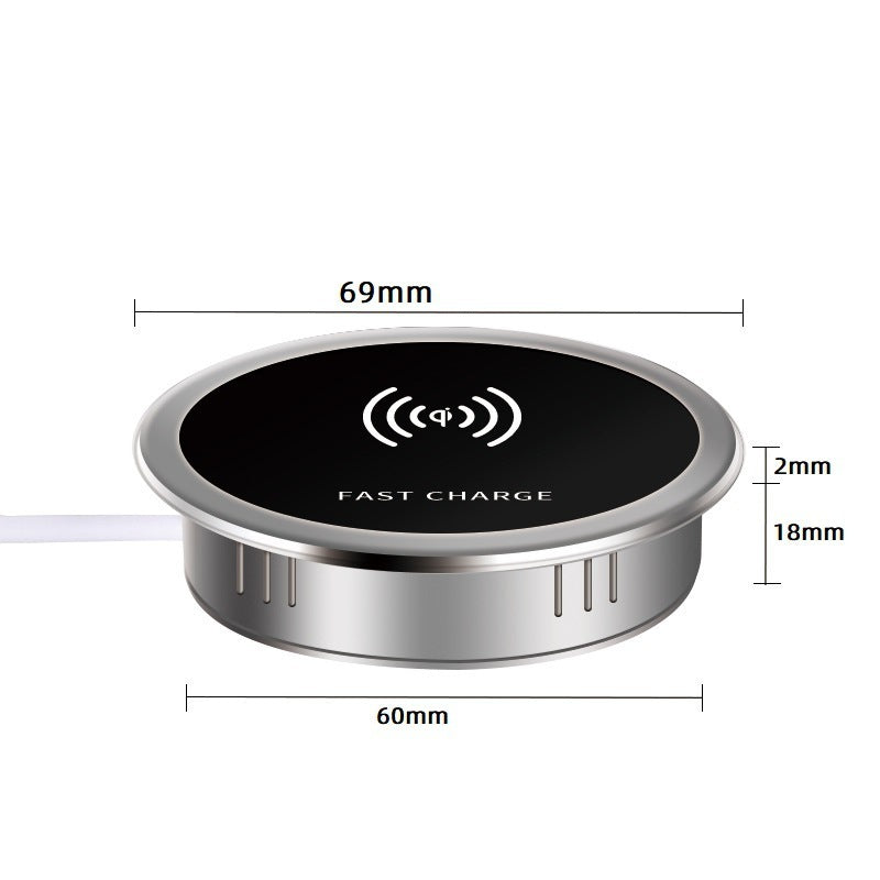 Desktop Embedded Punch Mobile Phone Wireless Fast Charger