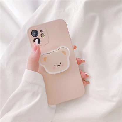 Mobile Phone Case Bear Stand Creative All-inclusive Camera Phone Case