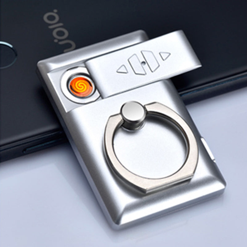 Creative Finger Ring Usb Charging Lighter Compact Personalized Phone Holder