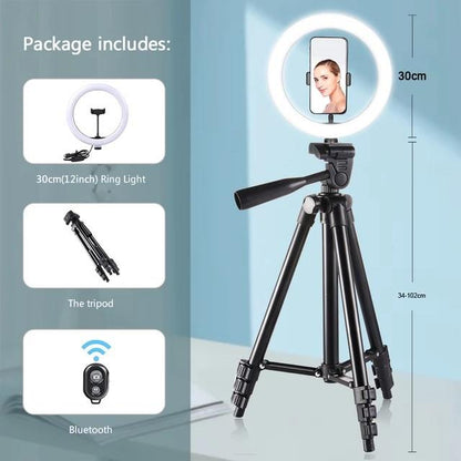 Led Selfie Phone Lamp With Tripod Stand Holder Youtube Video