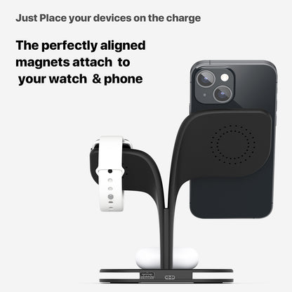 Magnetic Three-in-one Wireless Phone Charger