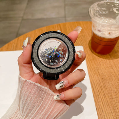 Creative Quicksand Back Sticker Fastened Ring Mobile Phone Holder