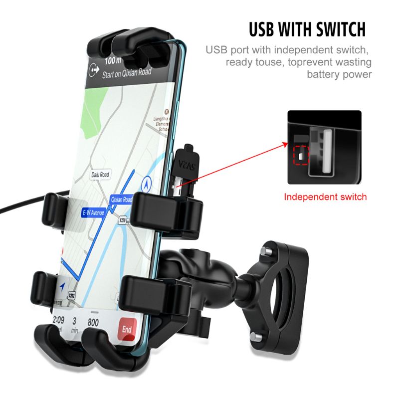 Locomotive Riding Motorcycle Mobile Phone Holder Car Navigation Usb Charging