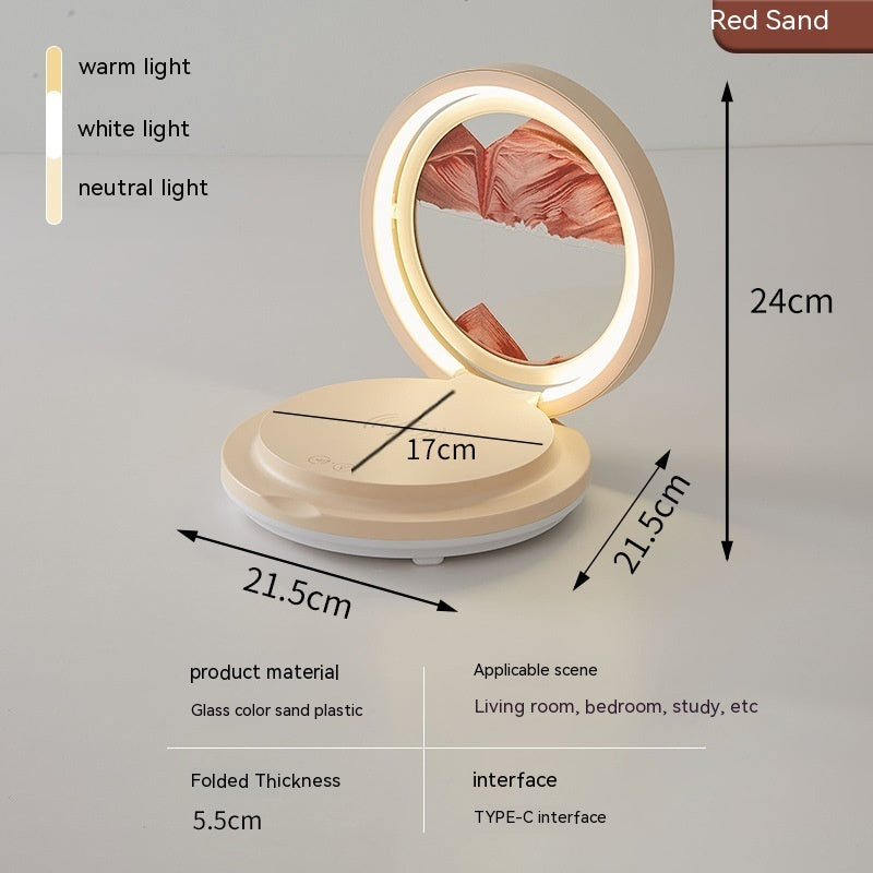 Creative Quicksand Painting Mobile Phone Charging Desk Lamp