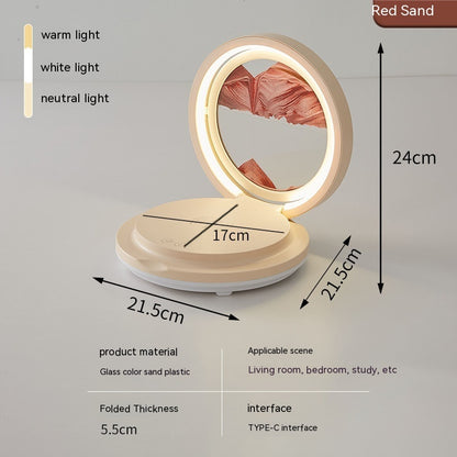 Creative Quicksand Painting Mobile Phone Charging Desk Lamp