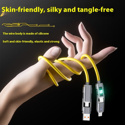 Digital Display Data Line Typec Four-in-one Silicone PD Fast Charge Line