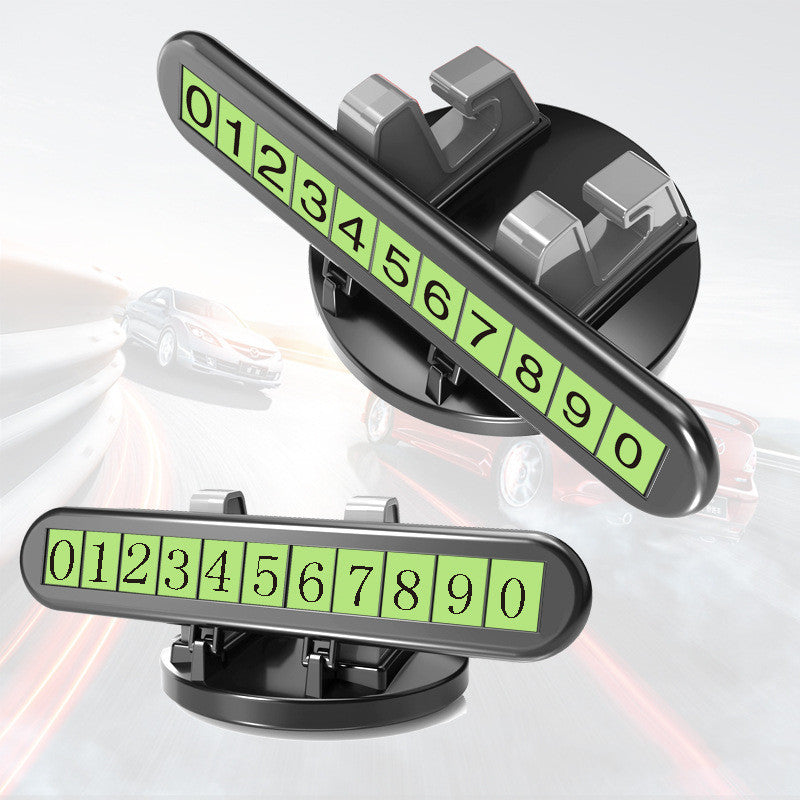 Rotating Car Phone Holder Luminous Temporary Parking Number Plate