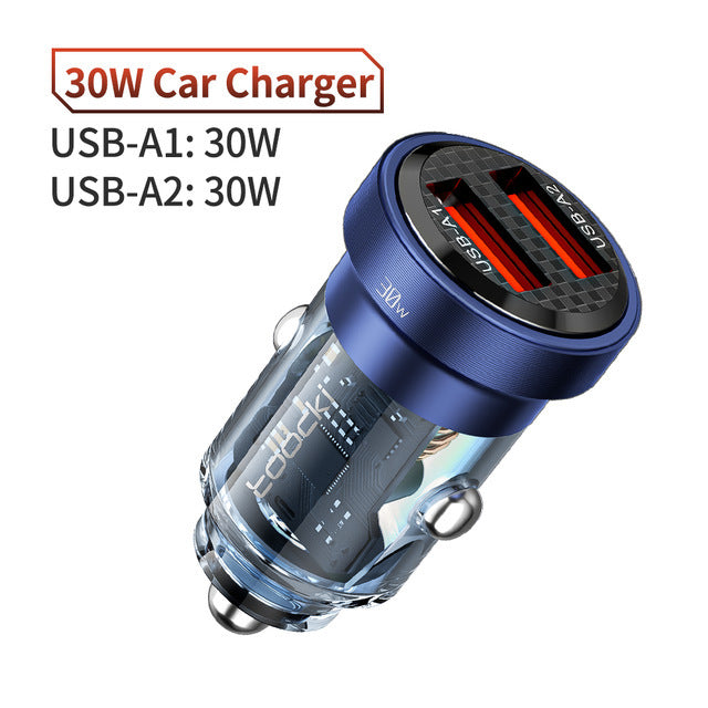 Fashion Simple Transparent Car Phone Charger