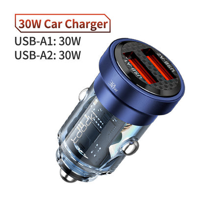 Fashion Simple Transparent Car Phone Charger