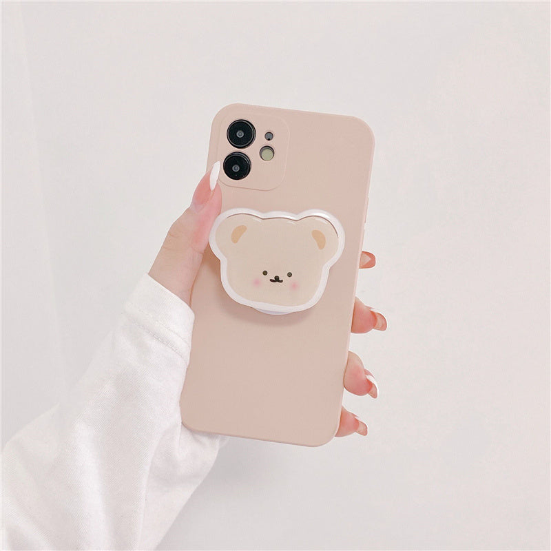 Mobile Phone Case Bear Stand Creative All-inclusive Camera Phone Case