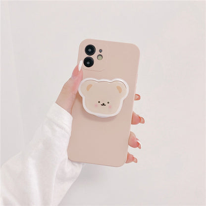 Mobile Phone Case Bear Stand Creative All-inclusive Camera Phone Case