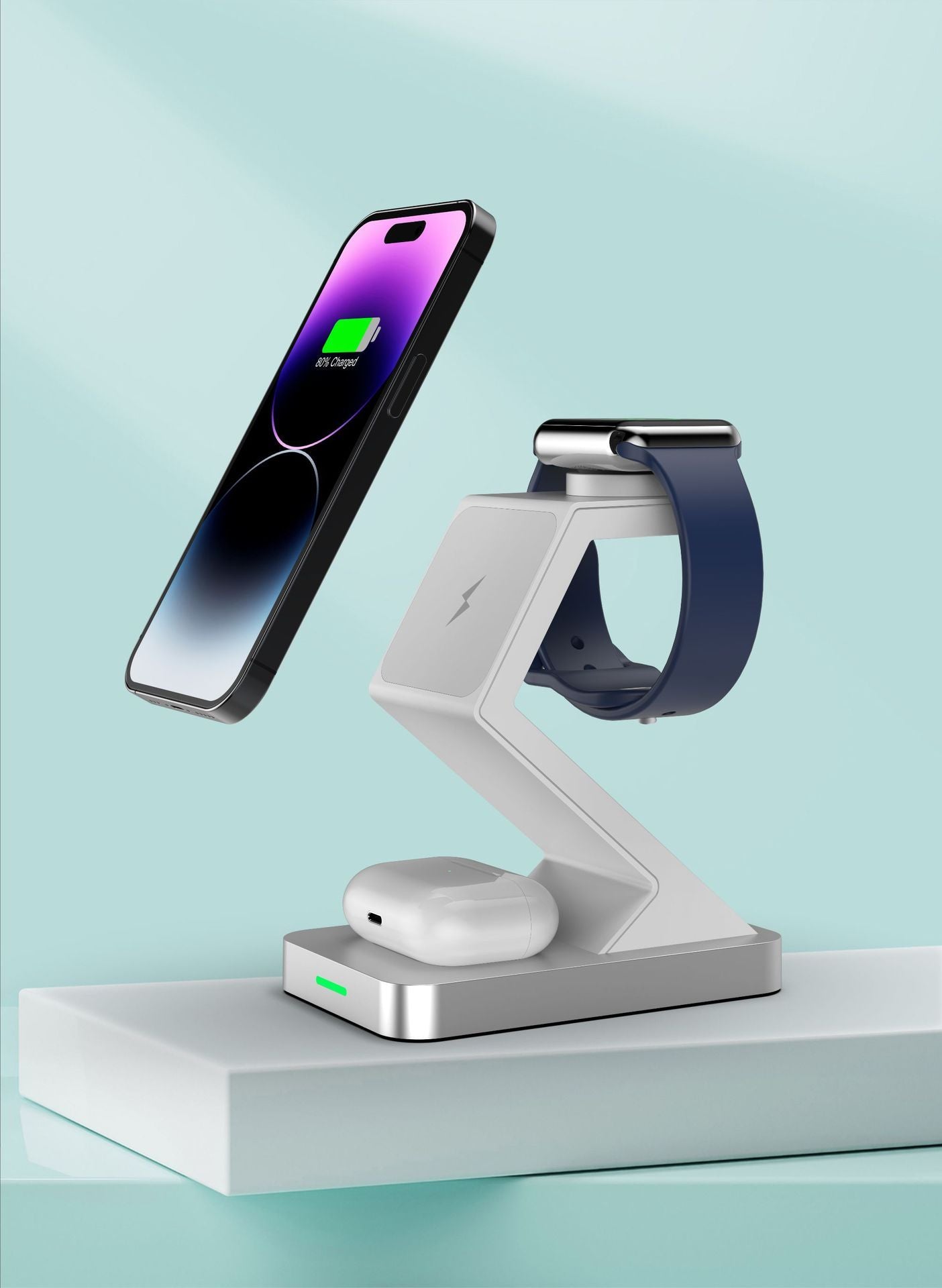 Three In One Magnetic Wireless Charger Phone Holder