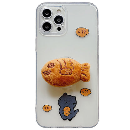 Cat Plush Taiyaki Stand Phone Case