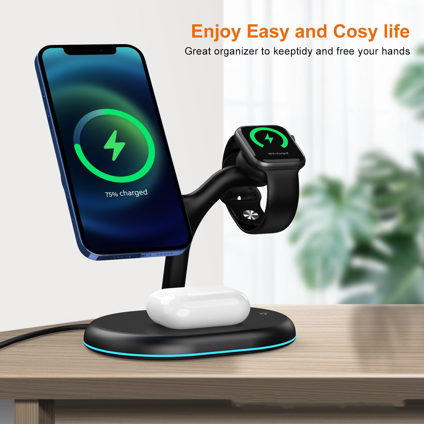 Three-in-one Magnetic Wireless Charger Mobile Phone Headset