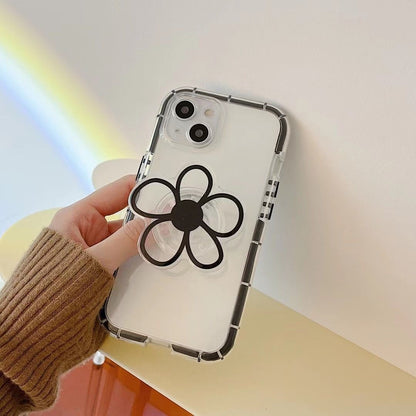 Flower Air Bag Mobile Phone Holder Transparent Retractable Female