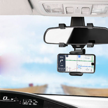 Mobile phone holder for car rearview mirror
