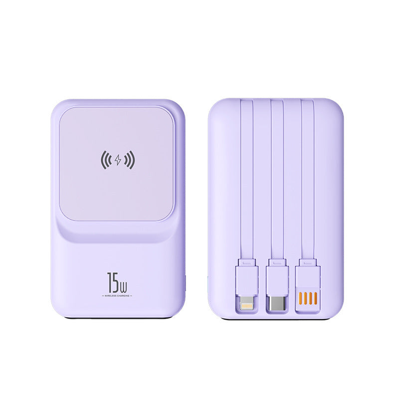 Magnetic Wireless Charger Power Bank With Cable Super Fast Charge