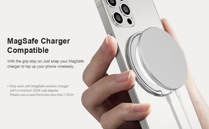 EWA Magnetic Phone Grip and Stand with Silicone Finger Strap