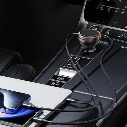Three-in-one Flexible Wire Car PD45W Fast Charge Cigarette Lighter