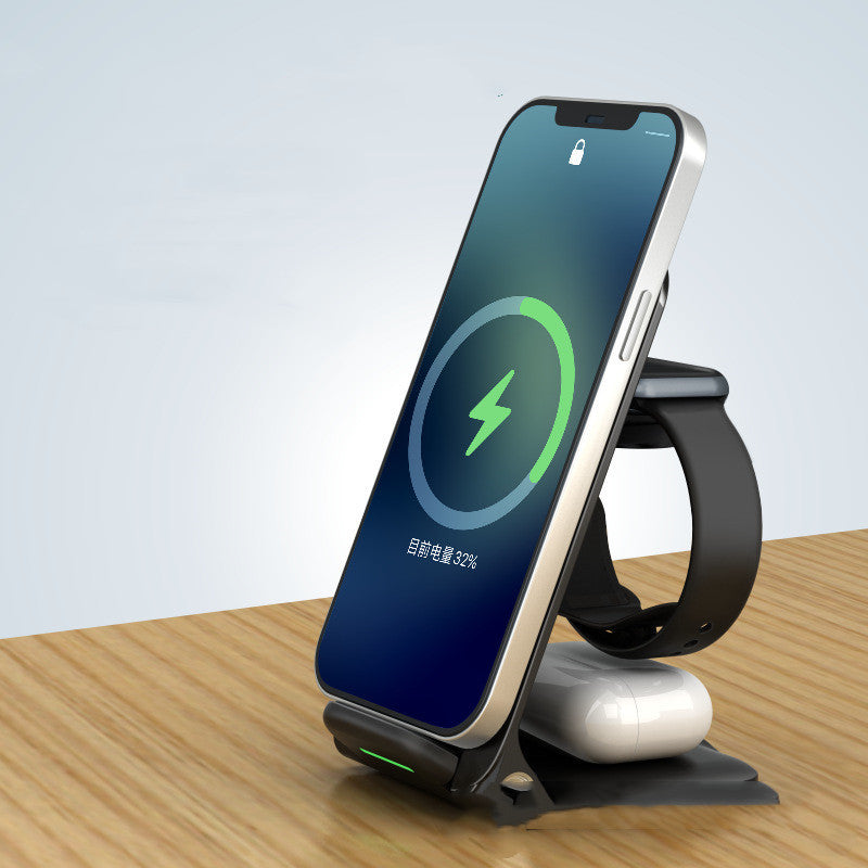 New Folding 3-in-1 Wireless Charger Vertical Phone Holder