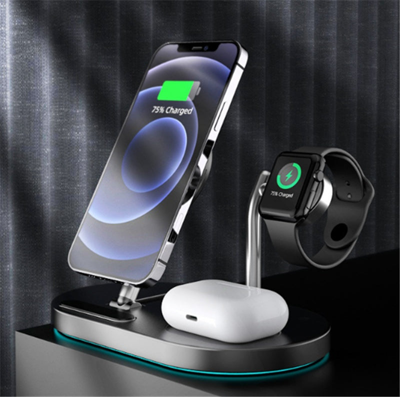 Four-in-one Magnetic Mobile Phone Holder Watch Headset Wireless Charger