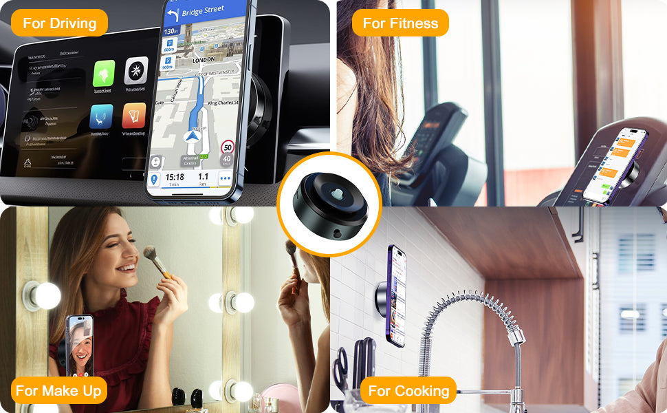 Phone Holder 360°Rotation Magnetic Car Cell Phone Holder