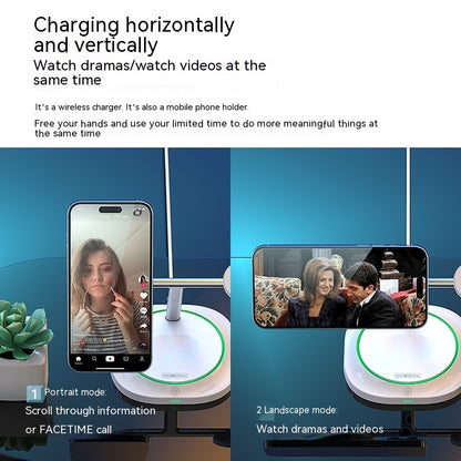 Mobile Phone Three-in-one 15W Magnetic Suction Wireless Charger