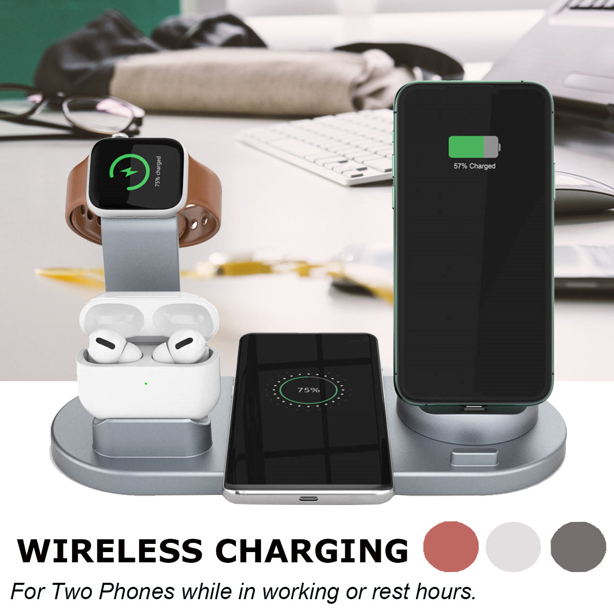 Mobile Phone Watch Headset Three-in-one Wireless Charging Stand Base