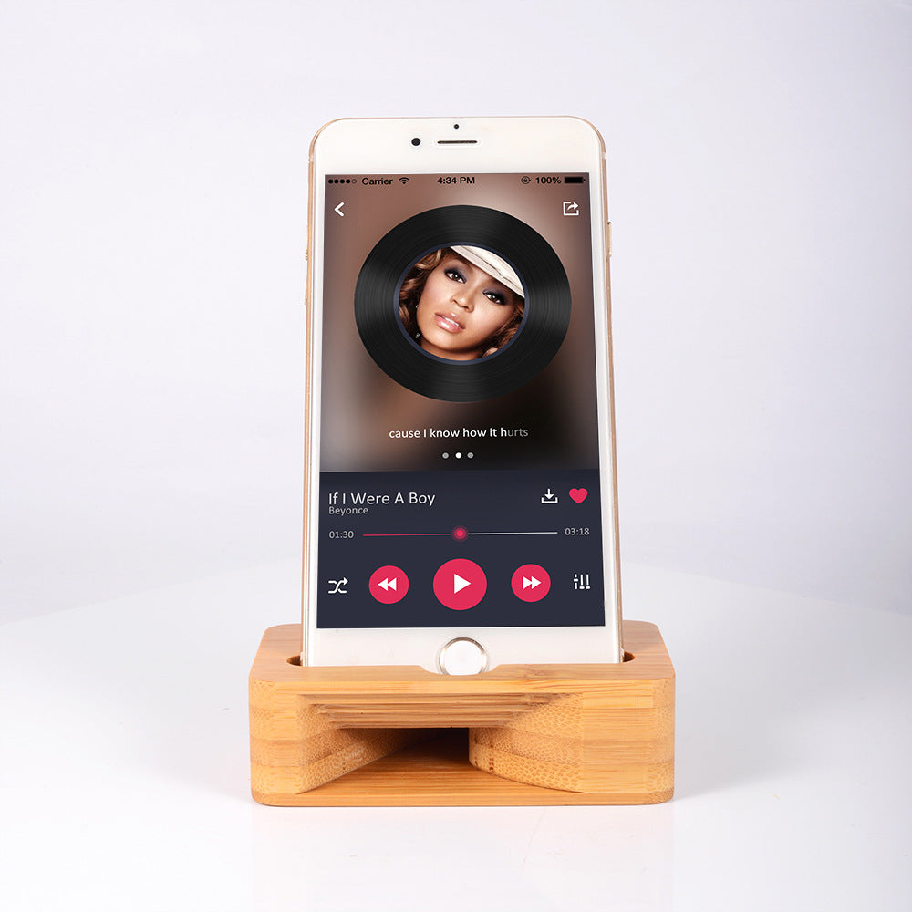 Wooden mobile phone loudspeaker