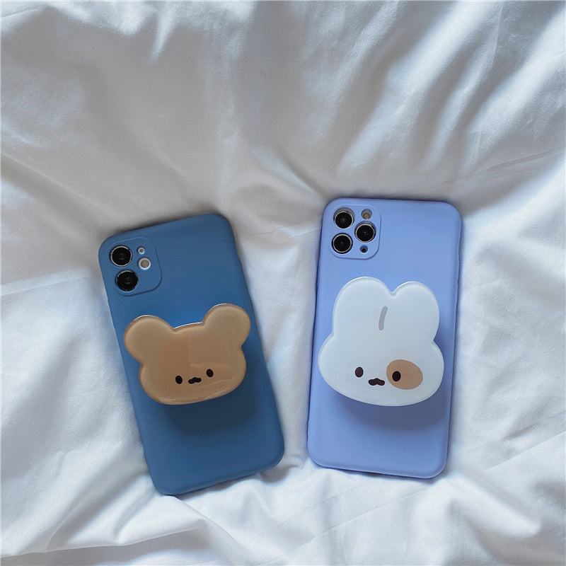 Silicone Bear Rabbit Stand Phone Case