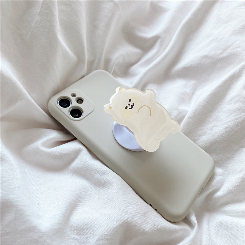 Little Bear Cute Stand Liquid Silicone Phone Case