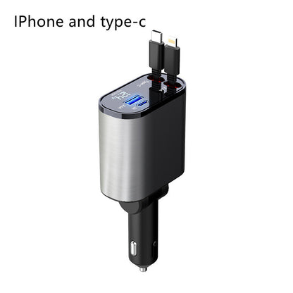 Metal Car Charger 100W Super Fast Charging Car Cigarette Lighter