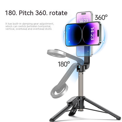 Magnetic Mobile Phone Mini Selfie Stick Bluetooth Remote Control Aluminum Alloy Tripod