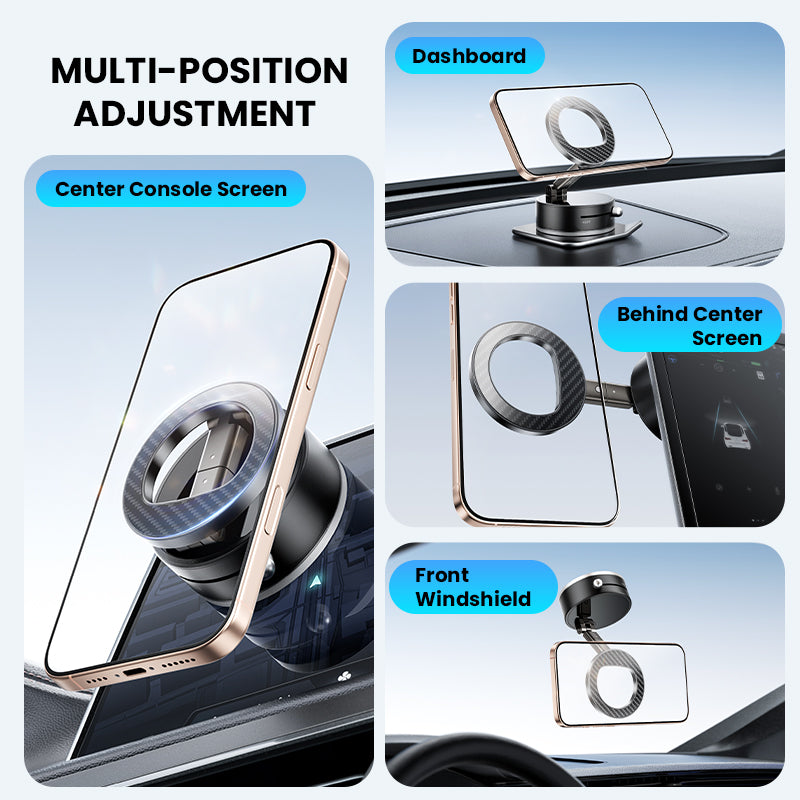 Strong 360° Magnetic MagSafe Car Phone Holder with Ultra Vacuum Suction