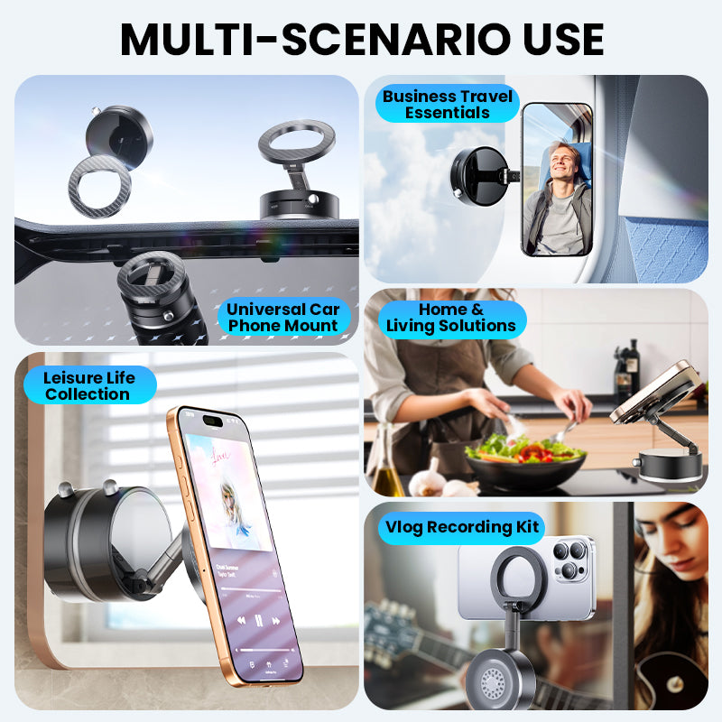 Strong 360° Magnetic MagSafe Car Phone Holder with Ultra Vacuum Suction