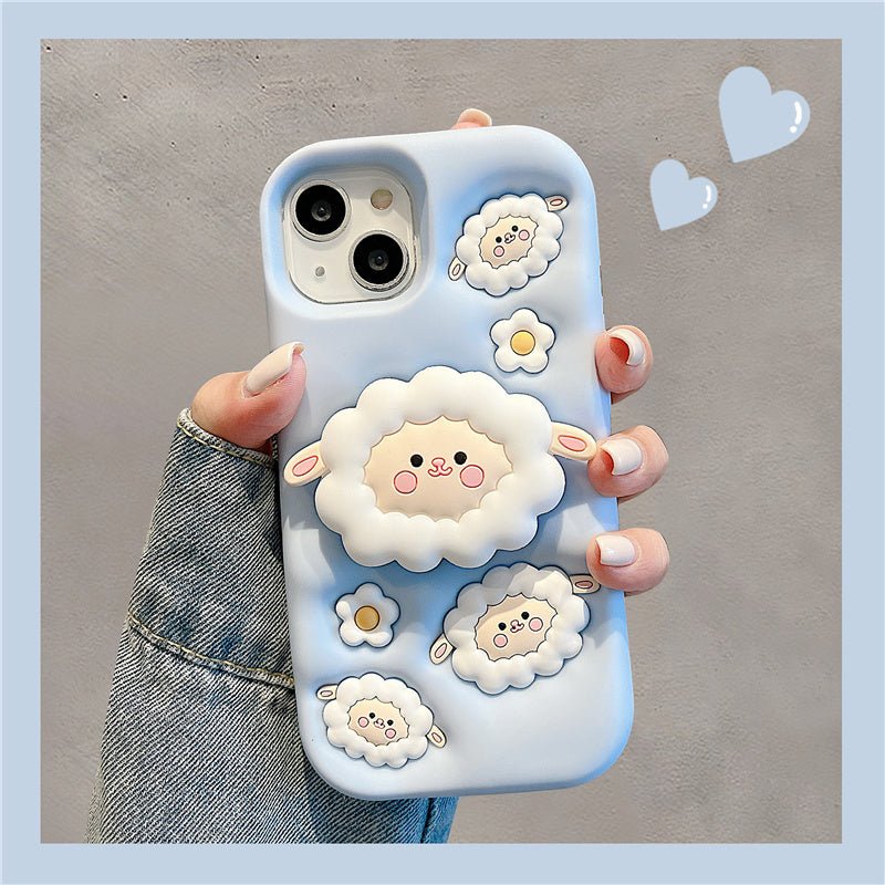 Cartoon Sheep Stand Phone Case